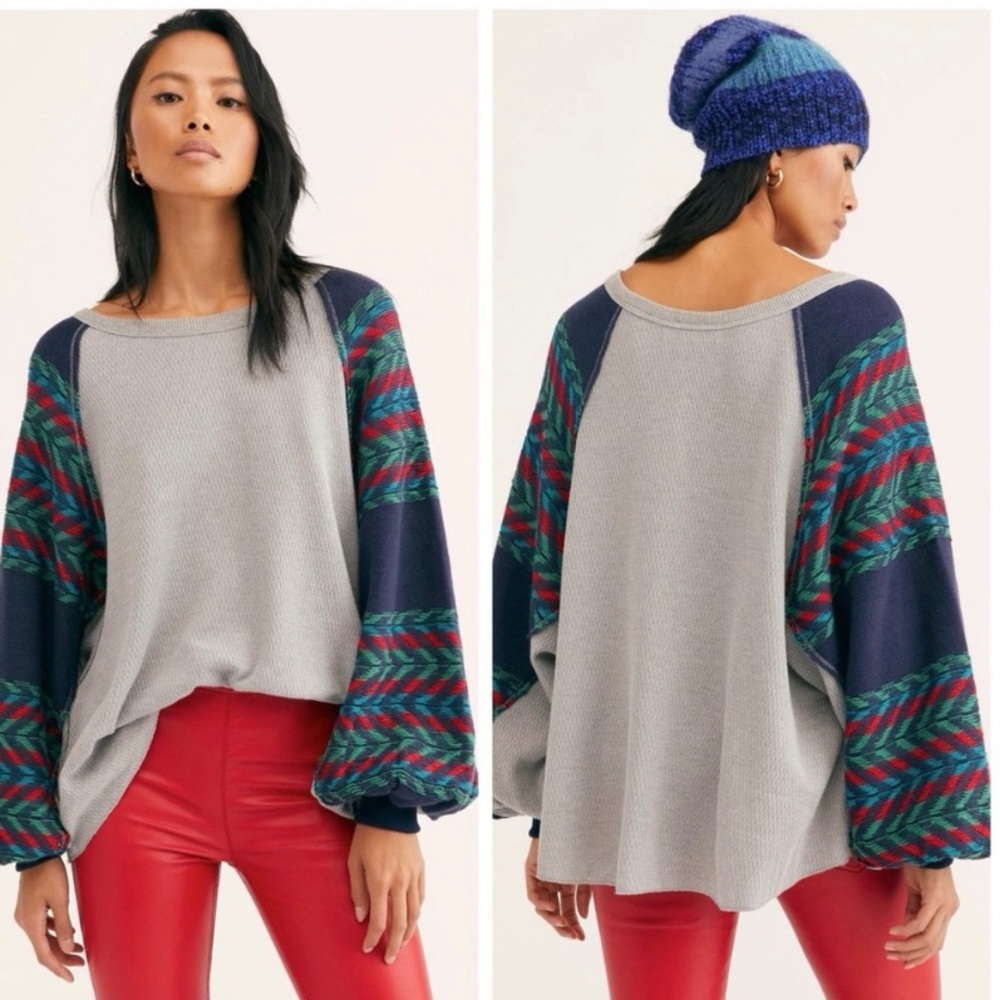 Free People Rainbow Dreams pullover top Size XS /Extra Small